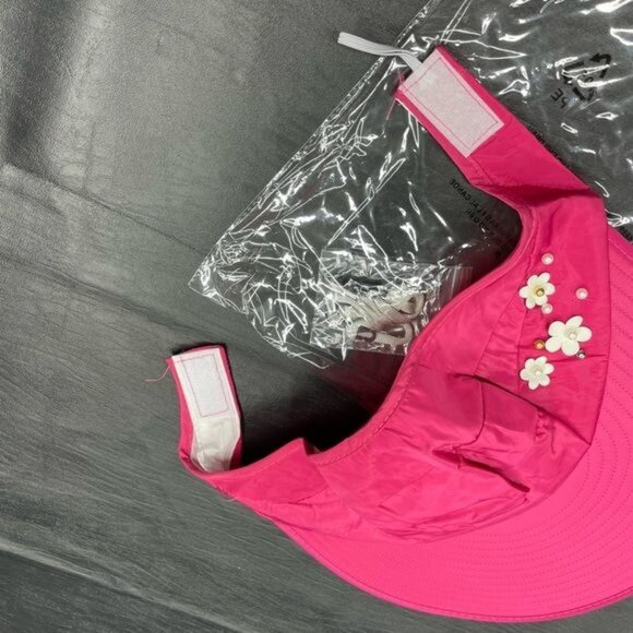 Penelope Skye Bright Pink Wide Brim Sun Visor Style Hat Gift Packaged - Picture 4 of 10